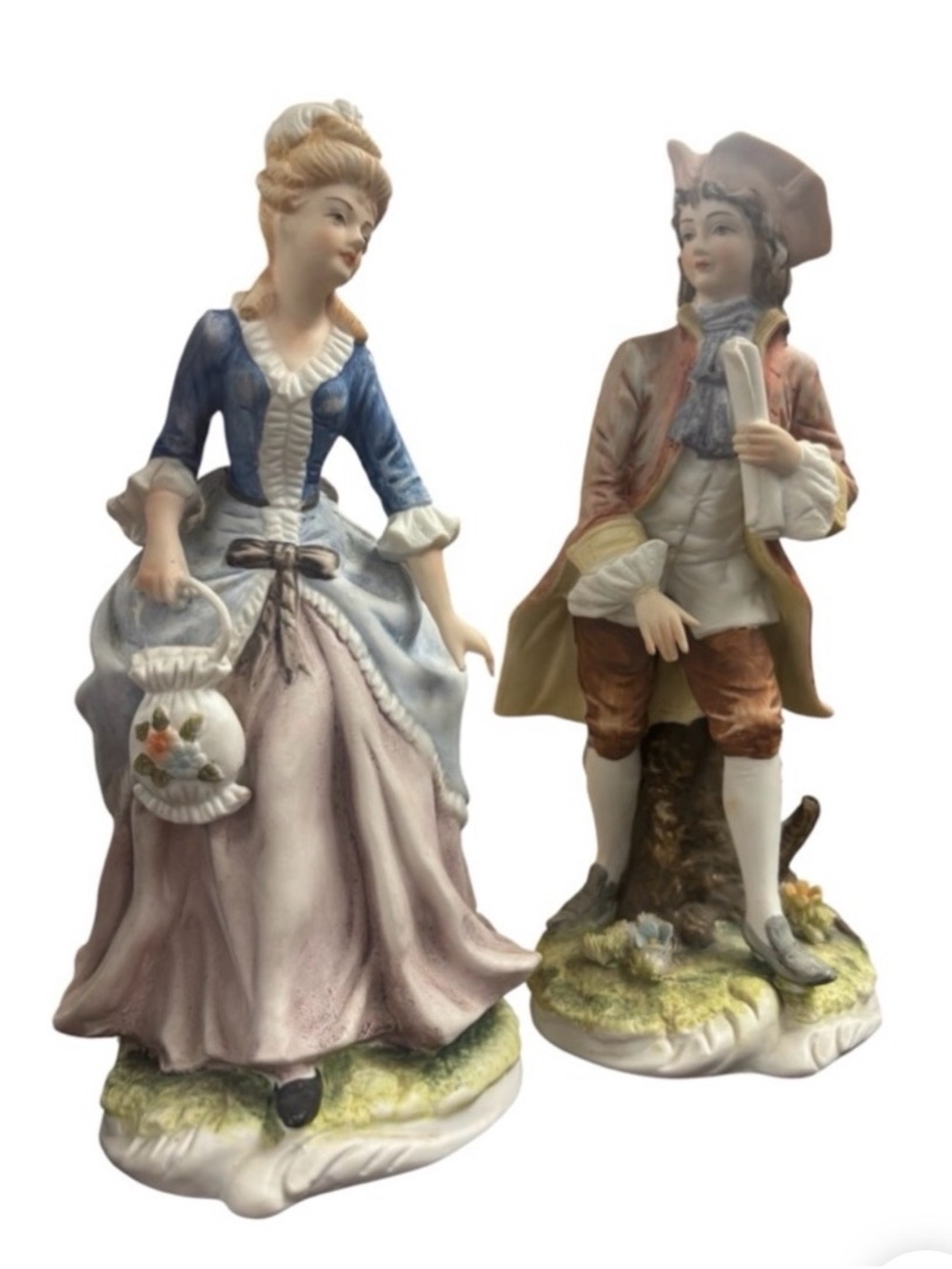 Vintage Porcelain Figurine Pair Edward & Marguerite Crown Staffordshire Romantic